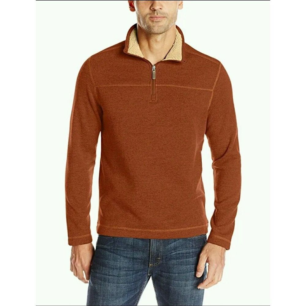 G.H.Bass Mens 1/2 Zip Rock Fleece Sweater Jacket‎ Size XL